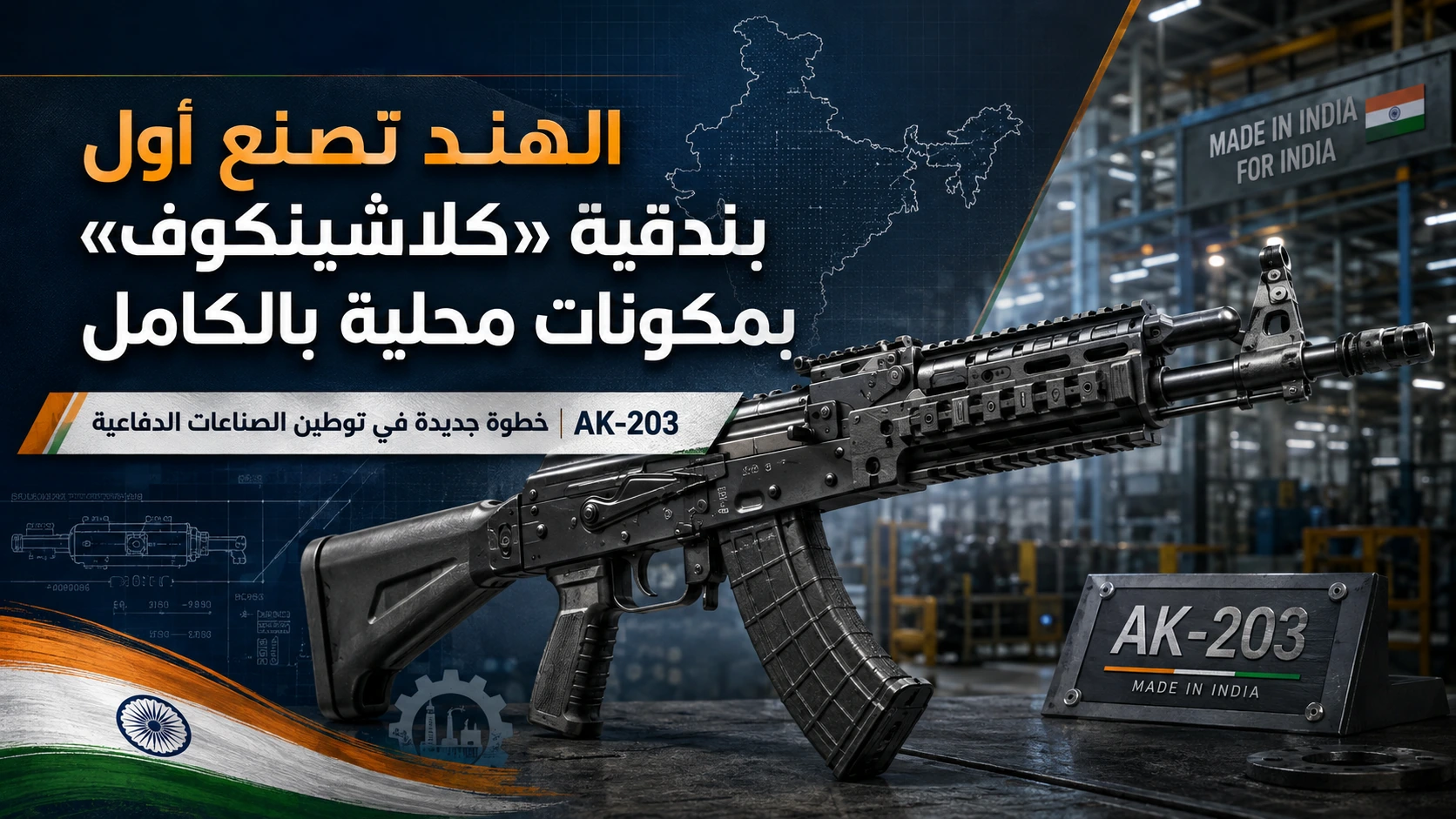 بندقية AK-203 الهندية بالكامل جاهزة للتسليم للجيش في سبتمبر 2026